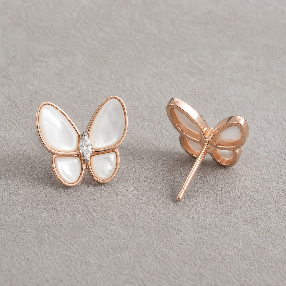 Van Cleef & Arpels Elegant Signature Earrings Style 1 | New with Box - Picture 6 of 9